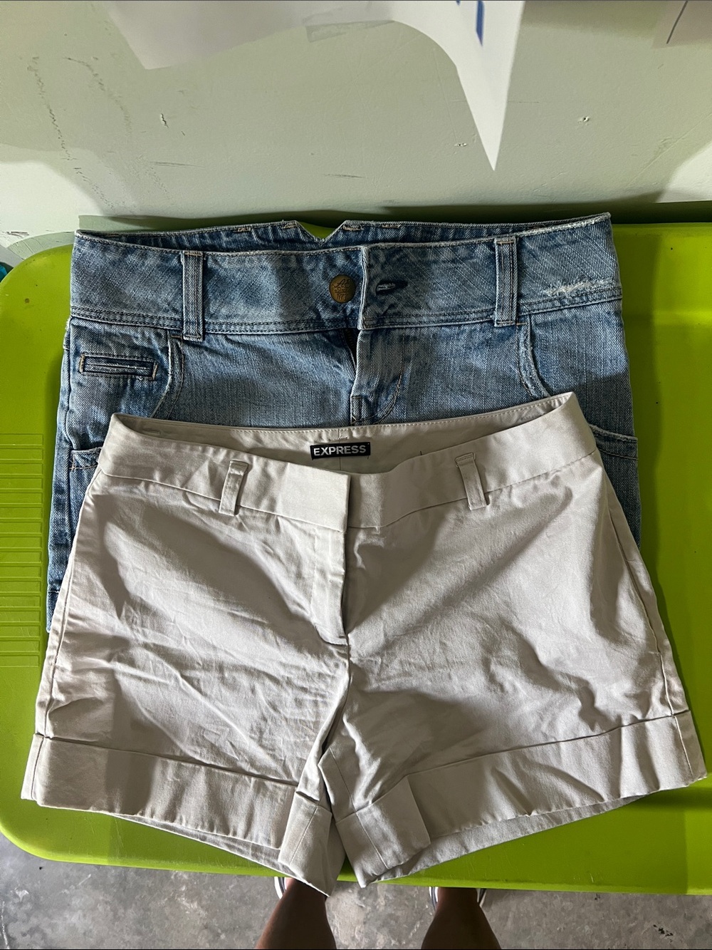 Express Cream Women's Shorts and Jean Mini skirt